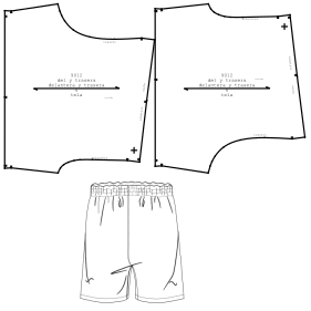 Moldes de confeccion para Basketball Bermuda 9012